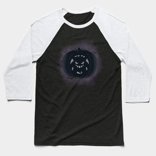 Gengar Pumpkin Baseball T-Shirt by aStro678